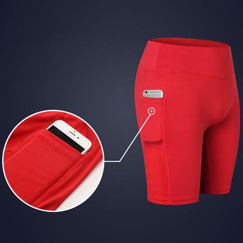 All Seasons Yoga Shorts With Phone Pocket - Breathable & Stretch