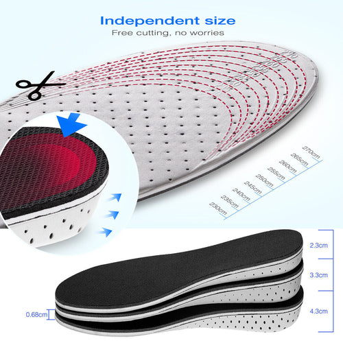 Men Women Invisible Height Increase Insoles Heel & Comfort
