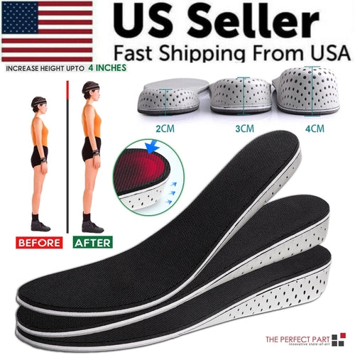 Men Women Invisible Height Increase Insoles Heel & Comfort