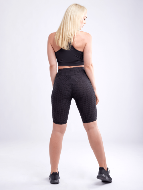 High-Waisted Scrunch Yoga Shorts with Hip Pockets