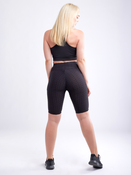 High-Waisted Scrunch Yoga Shorts with Hip Pockets